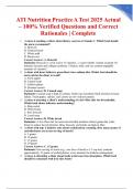 ATI Nutrition Practice A Test 2025 Actual &ndash; 100&percnt; Verified Questions and Correct Rationales &vert; Complete