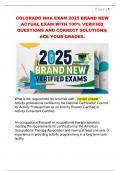 COLORADO NHA EXAM 2025 BRAND NEW ACTUAL EXAM WITH 100&percnt; VERIFIED QUESTIONS AND CORRECT SOLUTIONS&vert; ACE YOUR GRADES
