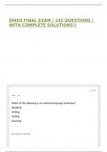 DMSO FINAL EXAM &vert; 142 QUESTIONS &vert; WITH COMPLETE SOLUTIONS&excl;&excl;