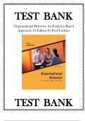 Test Bank for Organizational Behavior An Evidence-Based Approach&comma; 12 Edition by Fred Luthans Chapter 1-14