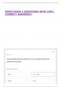 DMSO EXAM 3 QUESTIONS WITH 100&percnt; CORRECT ANSWERS&excl;&excl;