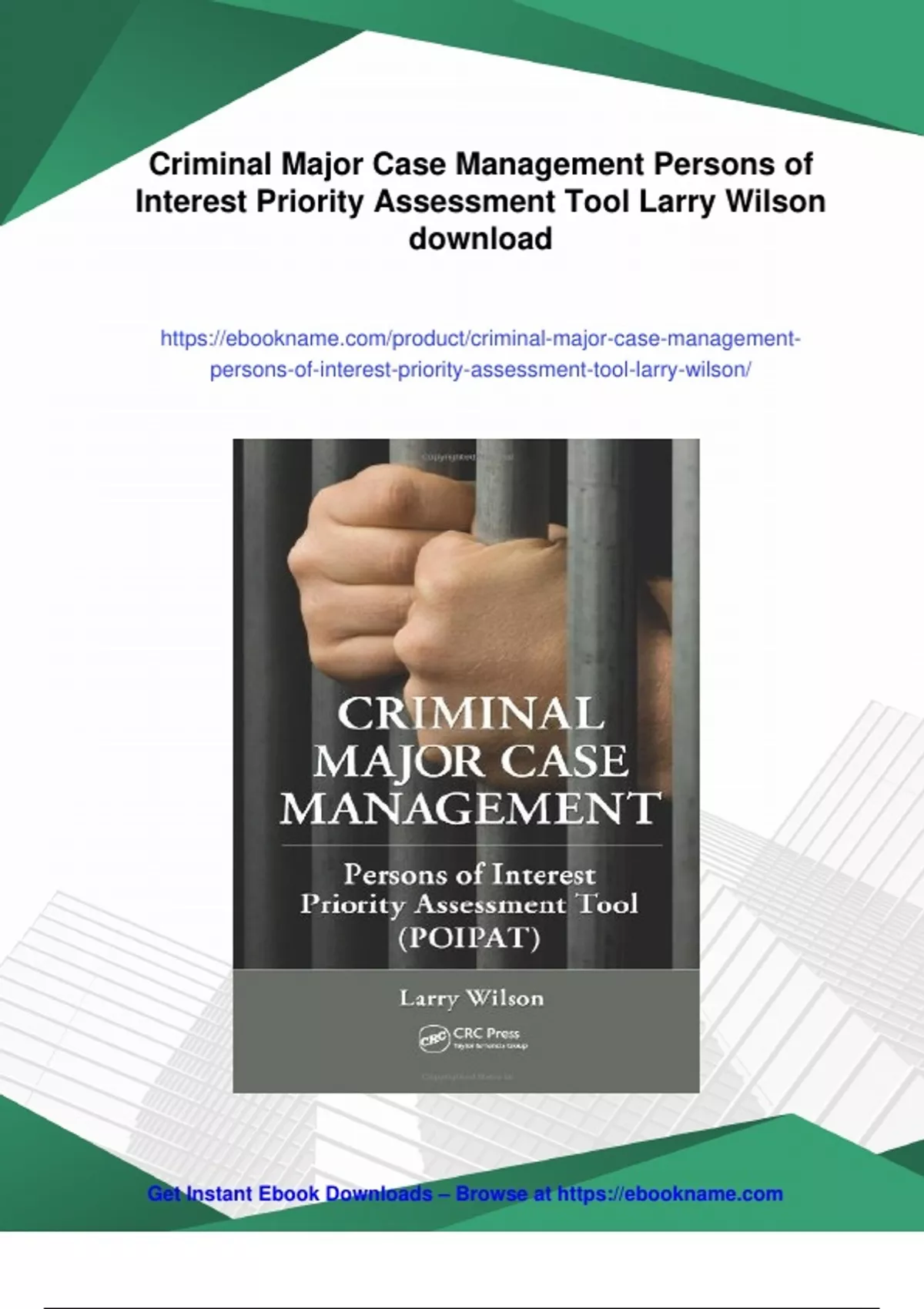 Summary Criminal Major Case Management Persons of Interest Priority ...