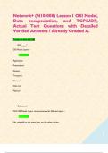 Network&plus; &lpar;N10-008&rpar; Lesson 1 OSI Model&comma; Data encapsulation&comma; and TCP&sol;UDP&comma; Actual Test Questions with Detailed Verified Answers &sol; Already Graded A&period;  