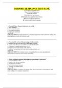 CORPORATE FINANCE TEST BANK 2025