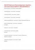 NUR 2474 Rasmussen Pharmacology Exam 1 Questions and answers Newest RATED A&plus; 2025&sol;2026 RATED A&plus; 