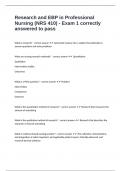 Research and EBP in Professional Nursing &lpar;NRS 410&rpar; - Exam 1 correctly answered to pass