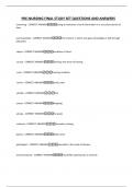 PRE-NURSING FINAL STUDY SET QUESTIONS AND ANSWERS