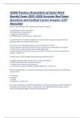 ASWB Practice &lpar;Association of Social Work Boards&rpar; Exam 2025&ndash;2026 Bachelors&comma; Masters&comma; or Clinical level licensure Accurate Real Exam Questions and Verified Correct Answers JUST RELEASED