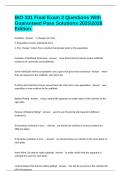 BIO 331 Final Exam 2 Questions With Guaranteed Pass Solutions 20252026 Edition&period;