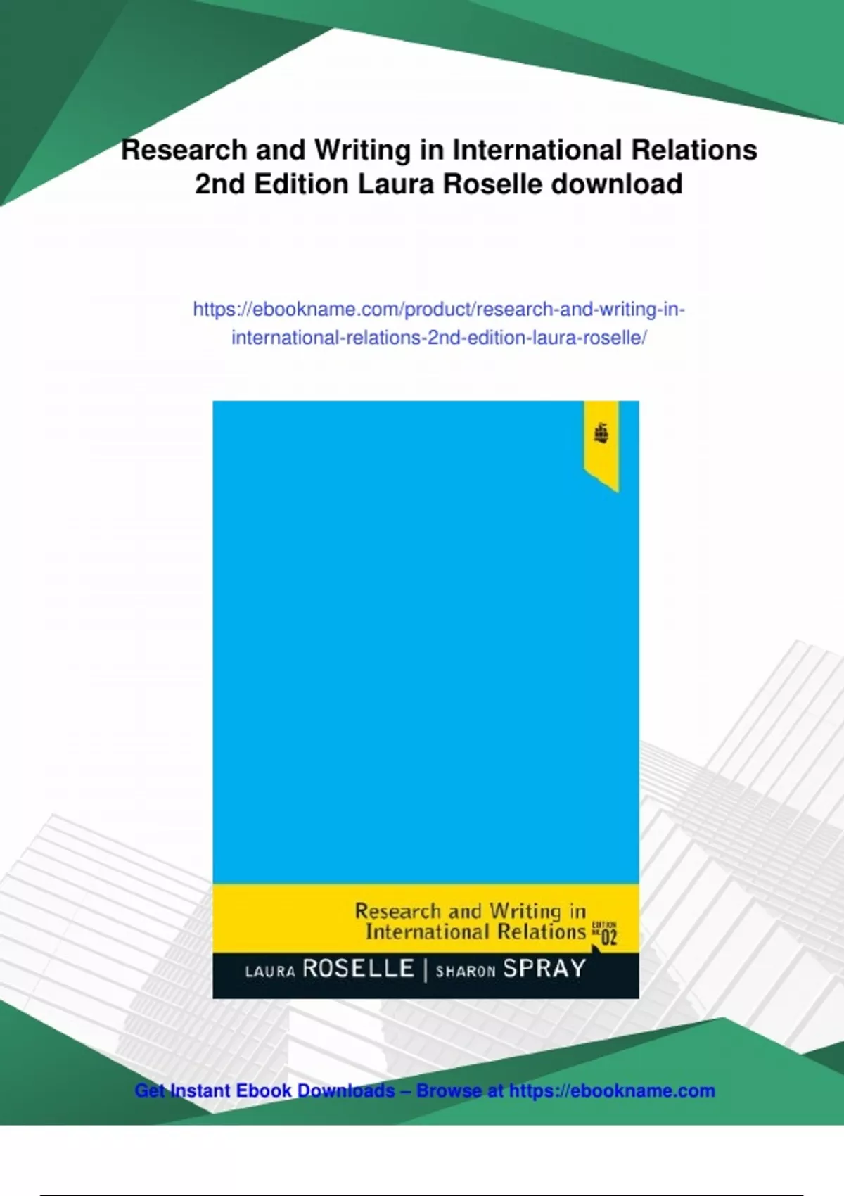 Summary Research and Writing in International Relations 2nd Edition ...