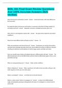 BIOL 331 Final Exam Review Questions And 100&percnt; Accurate Answers 2025 Verified&period;