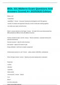 BIOL 331 Midterm Exam Questions And Answers Scored A&plus; 20252026 Edition&period;