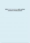 WGU D103 Questions with verified solutions already passed
