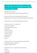 BIOL 331-Introduction to Cellular and Molecular Biology Exam Questions All Answered Correct&period;