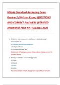 Milady Standard Barbering Exam  Review 2 &lpar;Written Exam&rpar; QUESTIONS  AND CORRECT ANSWERS &lpar;VERIFIED  ANSWERS&rpar; PLUS RATIONALES 2025