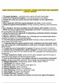 GAME DESIGN WORKSHOP CHAPTER 1 EXAM QUESTIONS AND ANSWERS LATEST UPDATE&period;