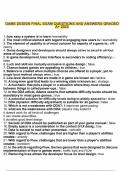 GAME DESIGN FINAL EXAM QUESTIONS AND ANSWERS GRADED A&plus; 2025