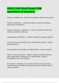 PHYS 250 Final Exam PSB questions & answers&period;