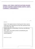FINAL CUT PRO CERTIFICATION EXAM STUDY GUIDE QUESTIONS WITH 100&percnt; CORRECT ANSWERS&excl;&excl;
