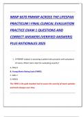 NRNP 6670 PMHNP ACROSS THE LIFESPAN  PRACTICUM I FINAL CLINICAL EVALUATION  PRACTICE EXAM 1 QUESTIONS AND  CORRECT ANSWERS &lpar;VERIFIED ANSWERS&rpar;  PLUS RATIONALES 2025