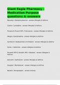 Giant Eagle Pharmacy - Medication Purpose questions & answers&period;