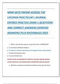 NRNP 6670 PMHNP ACROSS THE  LIFESPAN PRACTICUM I JOURNAL  ENTRIES PRACTICE EXAM 1 QUESTIONS  AND CORRECT ANSWERS &lpar;VERIFIED  ANSWERS&rpar; PLUS RATIONALES 2025