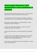 Giant Eagle Pharmacy Tech Qualification Exam questions & answers&period;