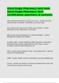 Giant Eagle Pharmacy tech test&comma; Giant Eagle Pharmacy Tech Certification questions & answers&period;