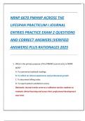 NRNP 6670 PMHNP ACROSS THE  LIFESPAN PRACTICUM I JOURNAL  ENTRIES PRACTICE EXAM 2 QUESTIONS  AND CORRECT ANSWERS &lpar;VERIFIED  ANSWERS&rpar; PLUS RATIONALES 2025