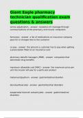 Giant Eagle pharmacy technician qualification exam questions & answers&period;