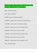 Giant Eagle Pharmacy Technician Sig Codes questions & answers