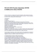 NCLEX- RN Practice Questions WITH COMPLETE SOLUTIONS