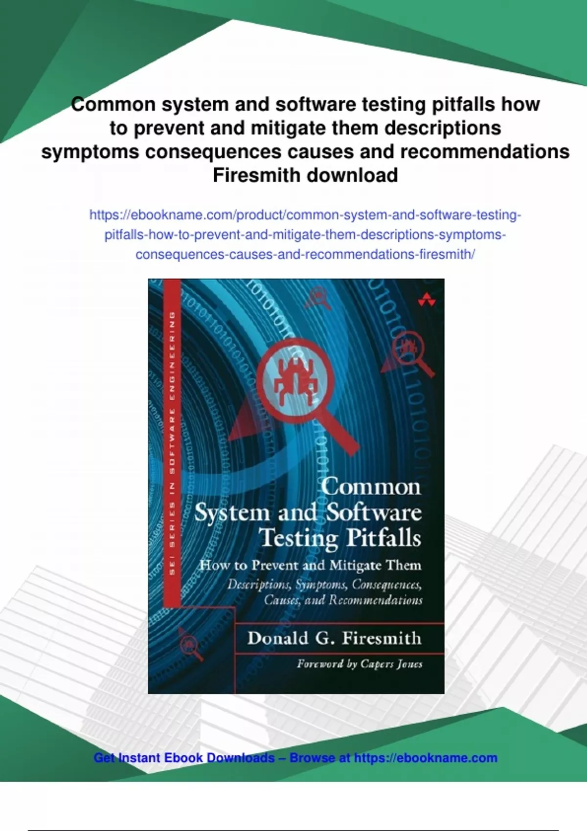 Summary Common system and software testing pitfalls how to prevent and ...