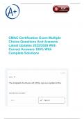 CMAC Certification Exam Multiple Choice Questions And Answers Latest Updates 2025&sol;2026 With Correct Answers 100&percnt; With Complete Solutions