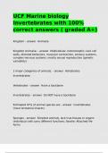UCF Marine biology Invertebrates with 100- correct answers &lpar; graded A&plus;&rpar;&period;