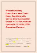 Woodshop Safety Exam&vert;Brand New Expert Exam  Questions with Correct Clear Answers&vert;All Graded A&plus;&vert;Latest Premium Update&lpar;2025-2026&rpar;&vert;100&percnt; Guaranteed Success&period;