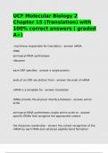 UCF Molecular Biology 2 Chapter 15 &lpar;Translation&rpar; with 100- correct answers &lpar; graded A&plus;&rpar;&period;