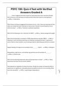 PSYC 100&colon; Quiz 4 Test with Verified Answers Graded A