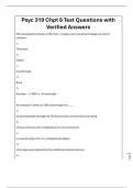 Psyc 319 Chpt 8 Test Questions with Verified Answers