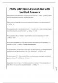 PSYC 3301 Quiz 4 Questions with Verified Answers