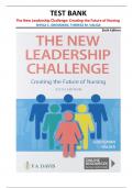TEST BANK for The New Leadership Challenge&colon; Creating the Future of Nursing&comma; 6th Edition by Sheila C&period; Grossman and Theresa M&period; Valiga &vert;ALL CHAPTERS&vert;