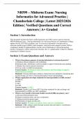 NR599 &ndash; Midterm Exam&colon; Nursing Informatics for Advanced Practice &vert; Chamberlain College &vert; Verified Questions and Correct Answers &vert; A&plus; Graded &vert; 2025&sol;2026 Edition