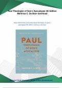 Paul Theologian of God s Apocalypse 5th Edition Martinus C&period; De Boer - Instant Download