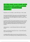 KS CNA state exam study guide Questions with expert curated solutions &lpar; GUARANTEED SUCCESS &rpar;&period;