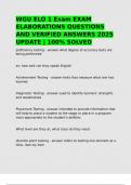 WGU ELO 1 Exam EXAM ELABORATIONS QUESTIONS AND VERIFIED ANSWERS 2025