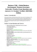 Business C268 &ndash; Global Business Environment &vert; Western Governors University &vert; Practice Exam Questions and Answers &vert; Verified and A&plus; Graded &vert; 2025&sol;2026 Edition