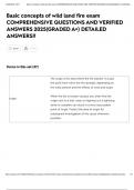 Basic concepts of wild land fire exam COMPREHENSIVE QUESTIONS AND VERIFIED ANSWERS 2025&lpar;GRADED A&plus;&rpar; DETAILED ANSWERS&excl;&excl;