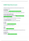 GXMO State Board exam  &vert; Questions with 100 &percnt; Correct Answers &vert; Verified