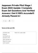 Jeppesen Private Pilot Stage I Exam 2025 Update &vert; Complete Exam Set Questions And Verified Answers &vert; Get It 100&percnt; Accurate&excl;&excl;&vert; Already Passed A&plus;