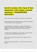 North Carolina CDL Class B Test Questions with expert curated solutions &lpar; GUARANTEED SUCCESS &rpar;